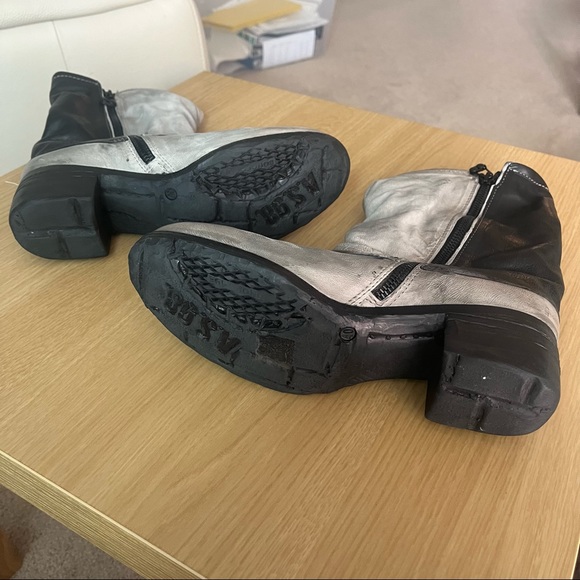 A.S.98 Size 40 (US 9-9.5) Grey Black Leather Boots - Picture 5 of 5